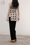 SWAYING/KNIT Embroidered Crochet Vest with Bandeau White/Black SW22SST57